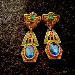 New Stella & Dot Mary Poppins Colorful Crystal Earrings